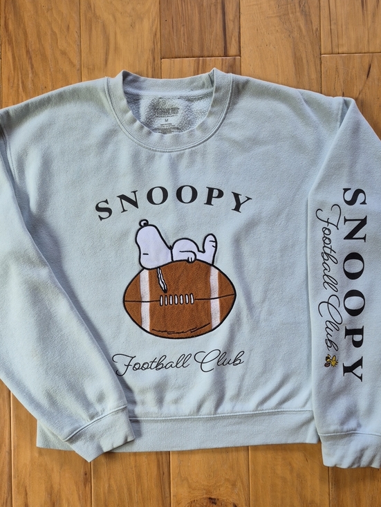 Peanuts Tops - Snoopy Football Club Light Blue Crewneck Sweatshirt